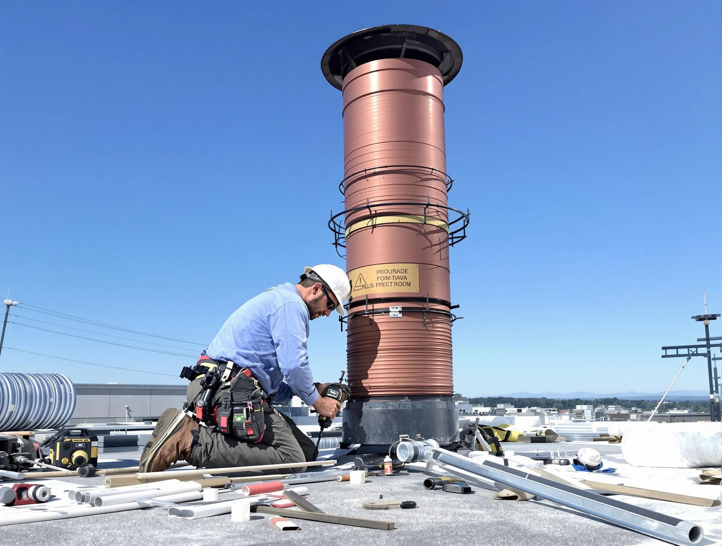 Installed chimney liner by Toms River Chimney Sweep in Toms River, NJ