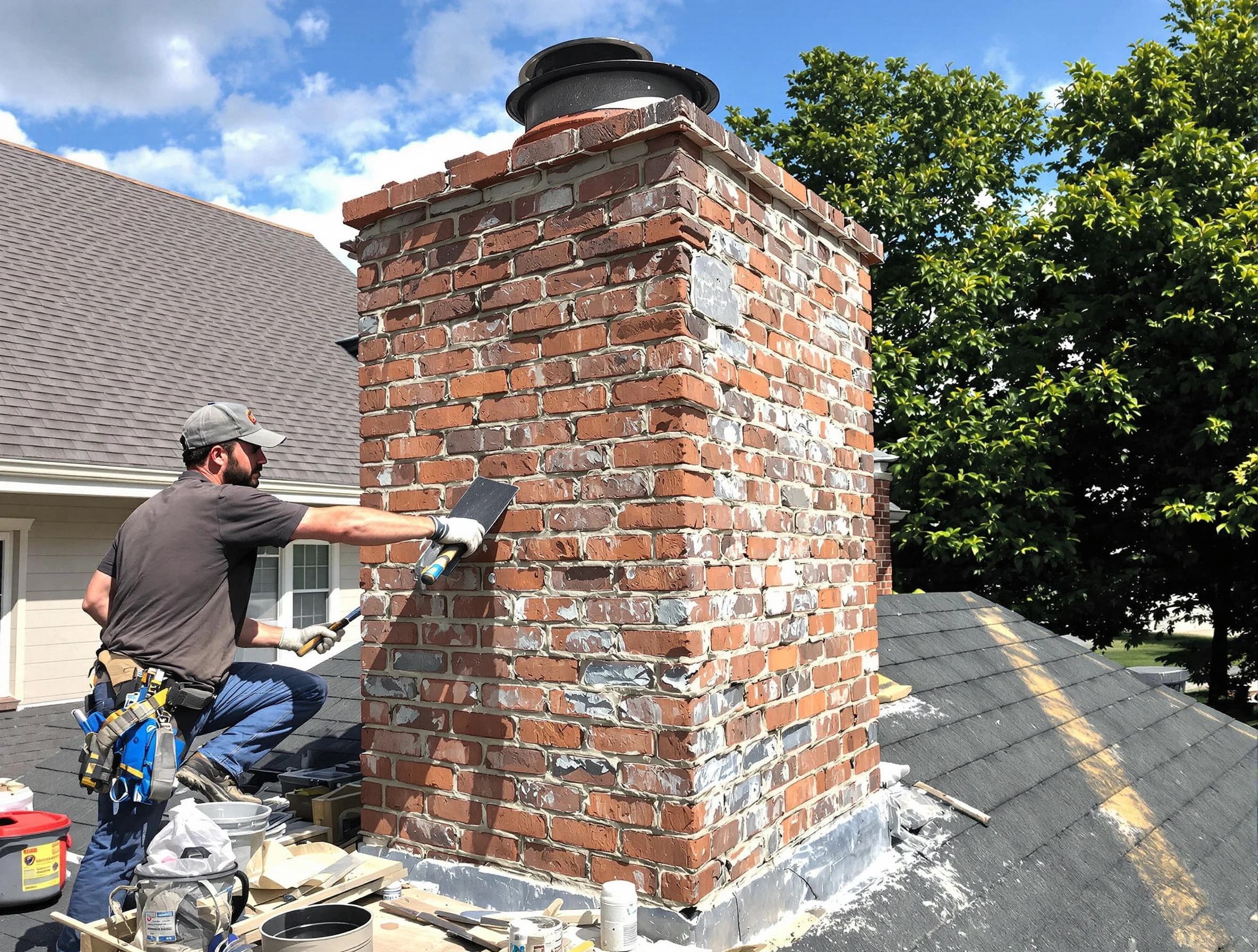 Completed chimney rebuild by Toms River Chimney Sweep in Toms River, NJ