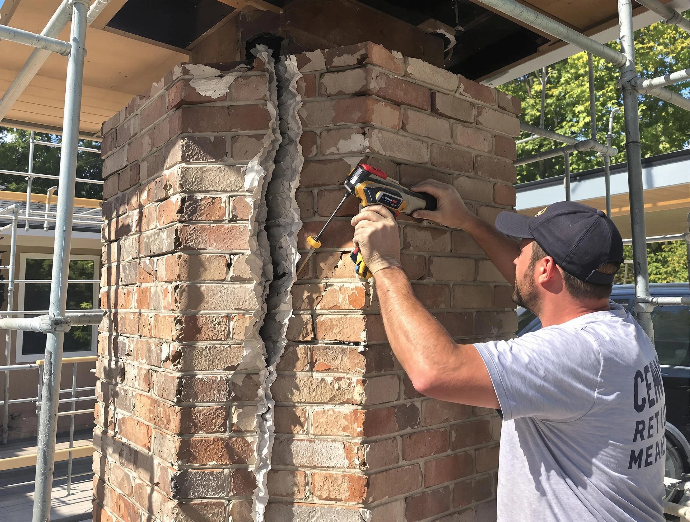 Toms River Chimney Sweep technician performing chimney repair in Toms River, NJ