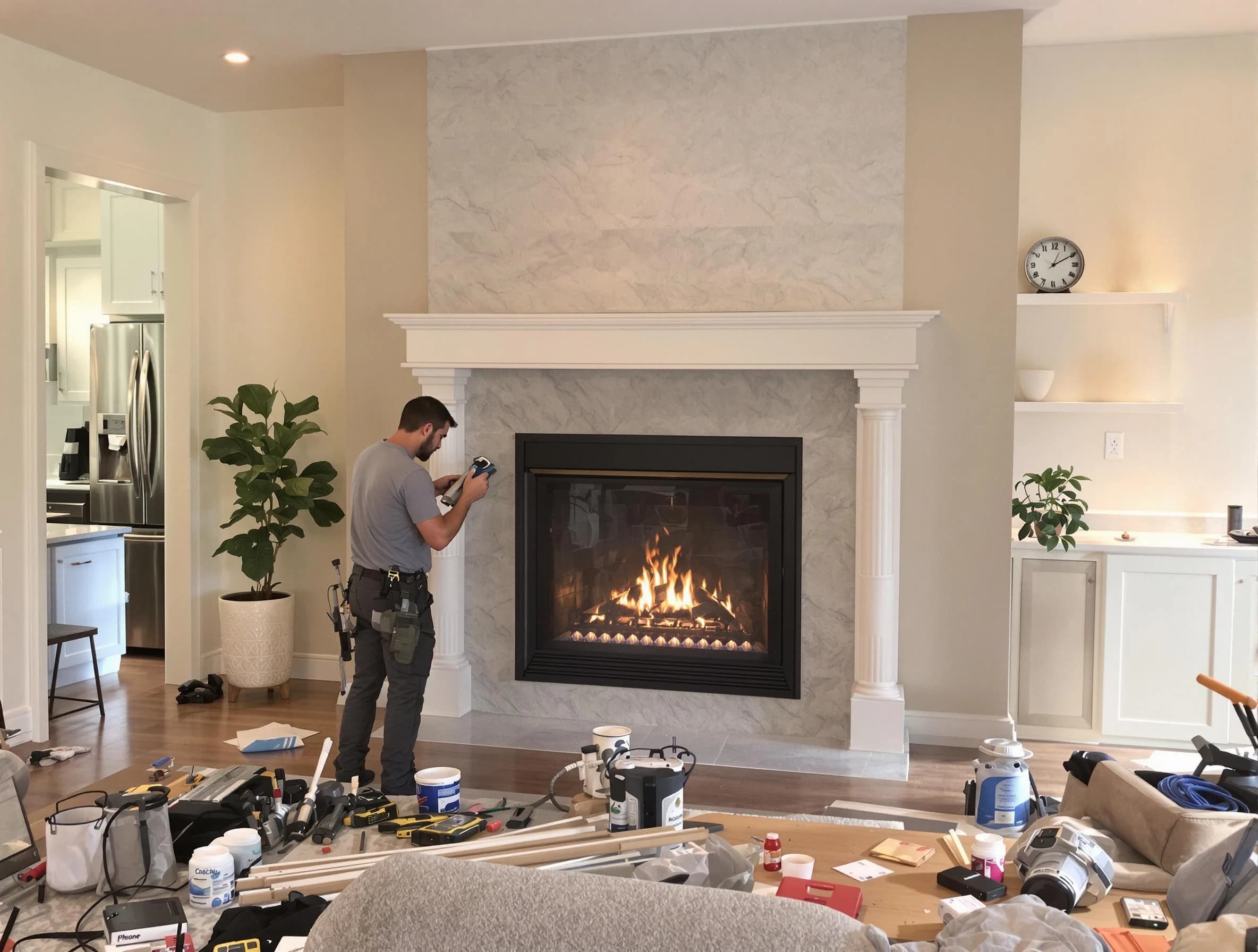 Newly installed fireplace by Toms River Chimney Sweep in Toms River, NJ