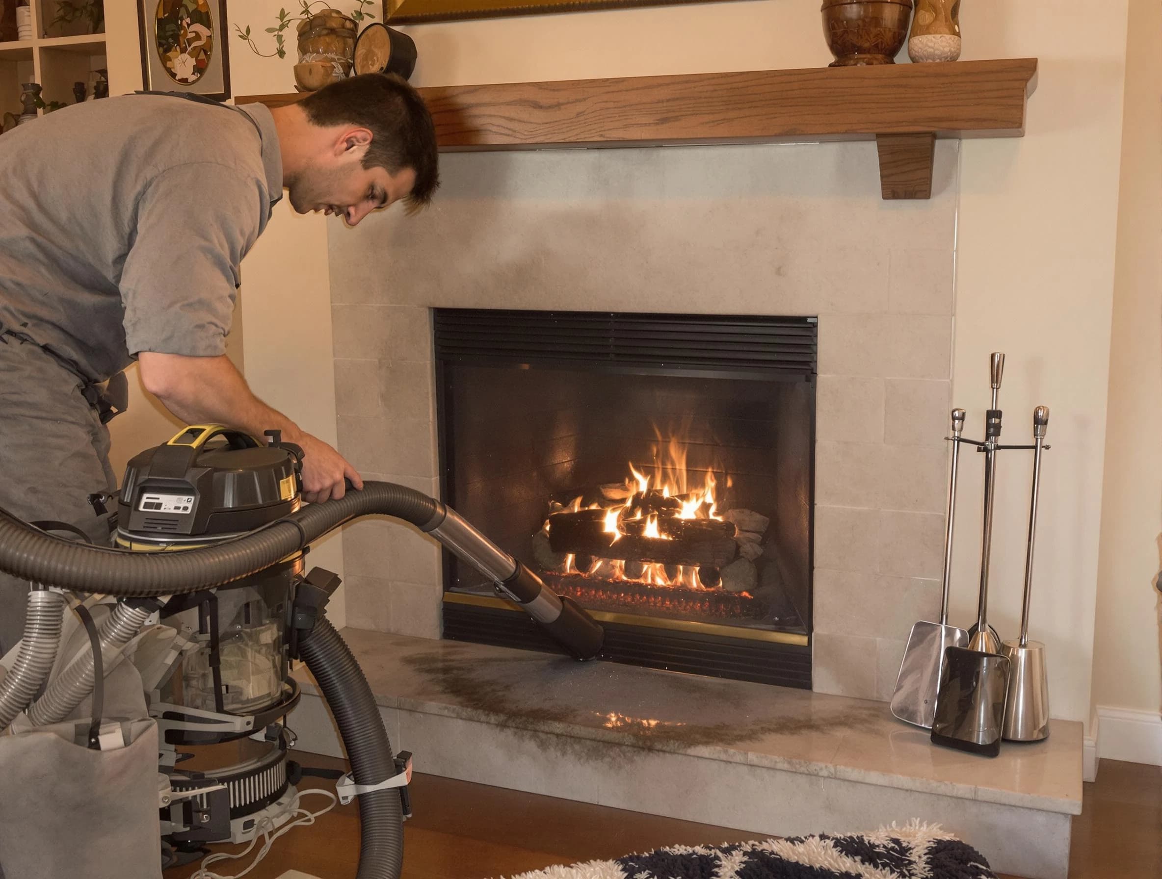 Routine fireplace upkeep by Toms River Chimney Sweep in Toms River, NJ