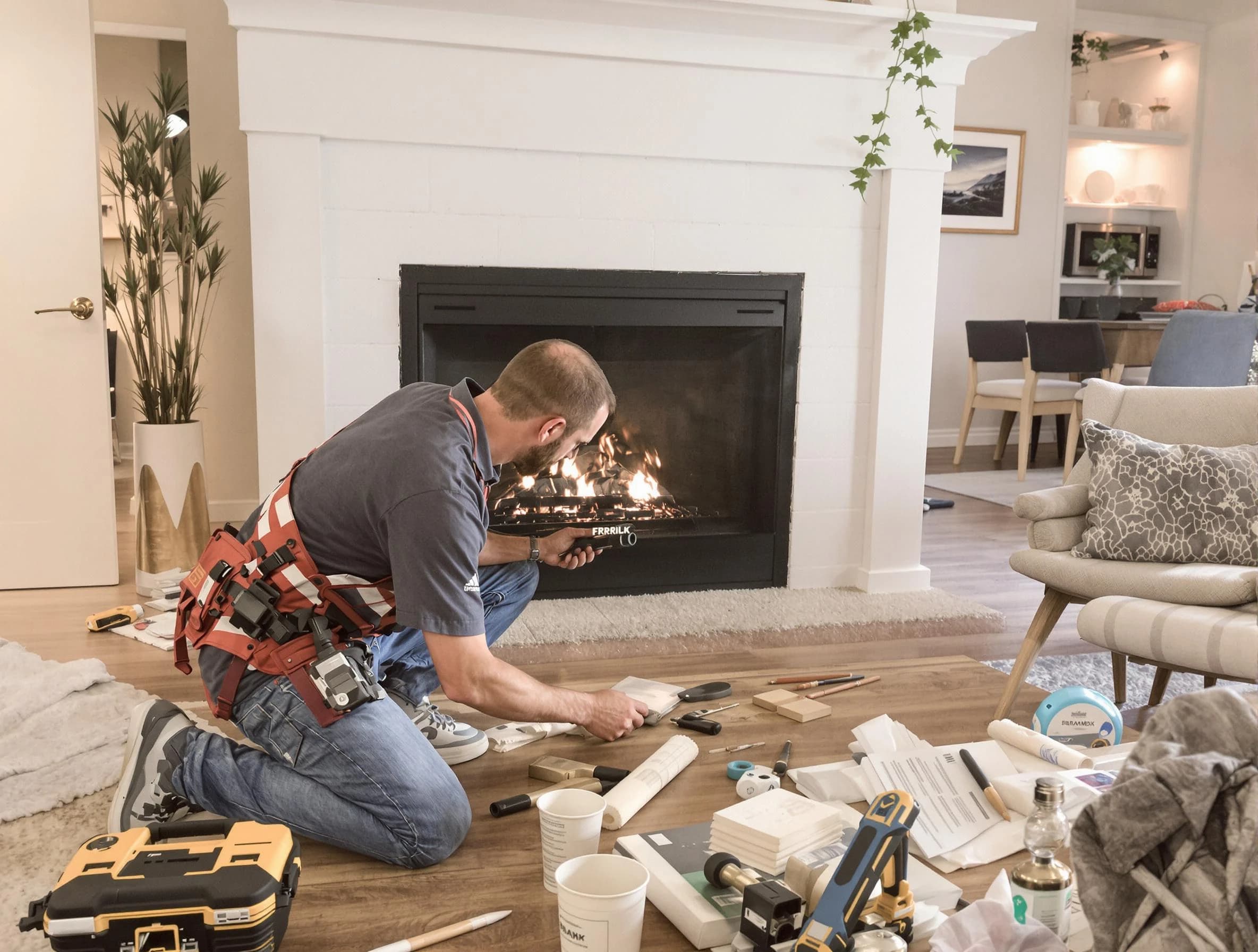 Toms River Chimney Sweep performing fireplace repair in Toms River, NJ