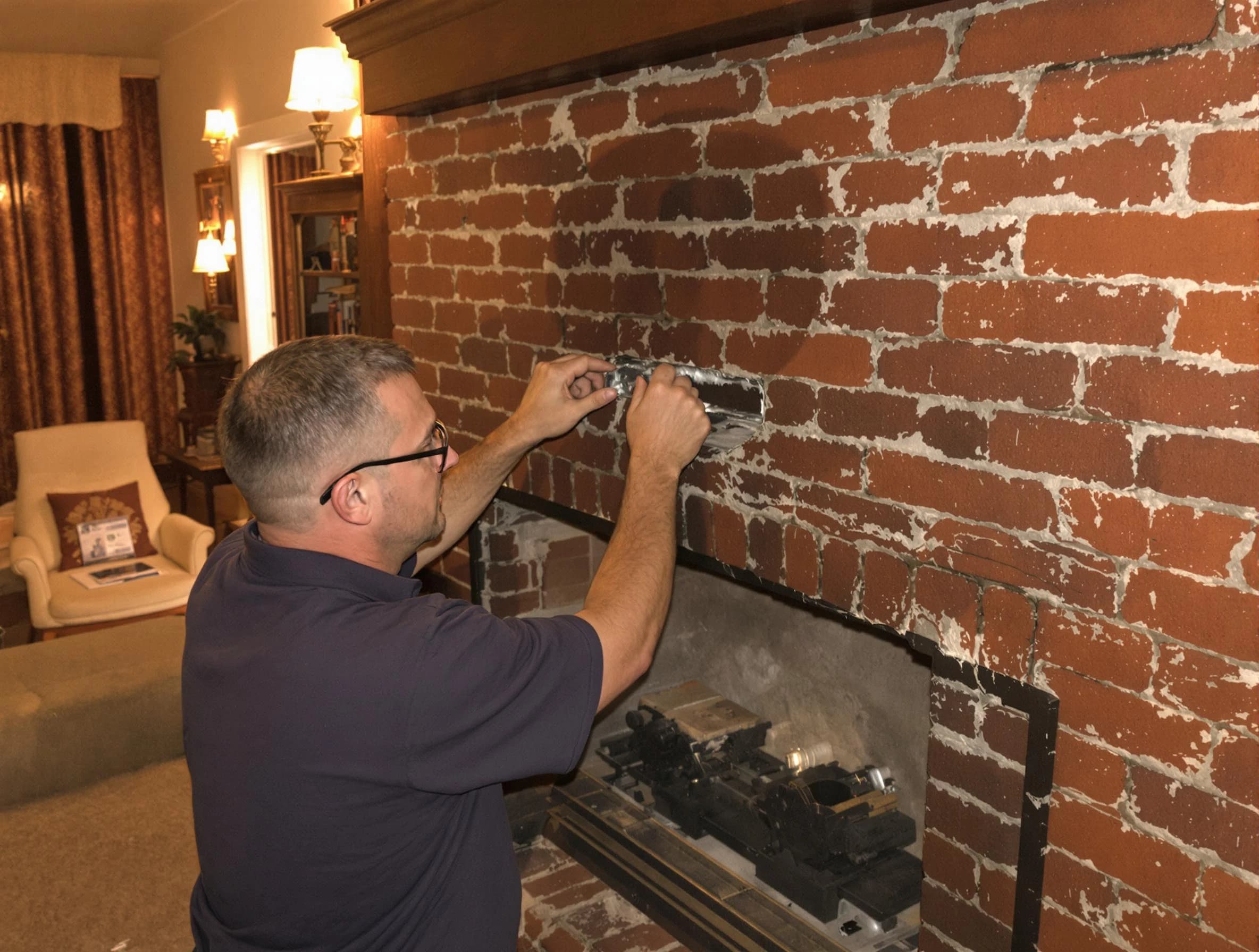 Toms River Chimney Sweep expert fixing a fireplace in Toms River, NJ